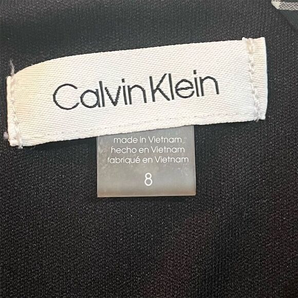 Calvin Klein Women's Black Dot Chiffon Maxi Dress Size 8 Party/Cocktail - Picture 4 of 8